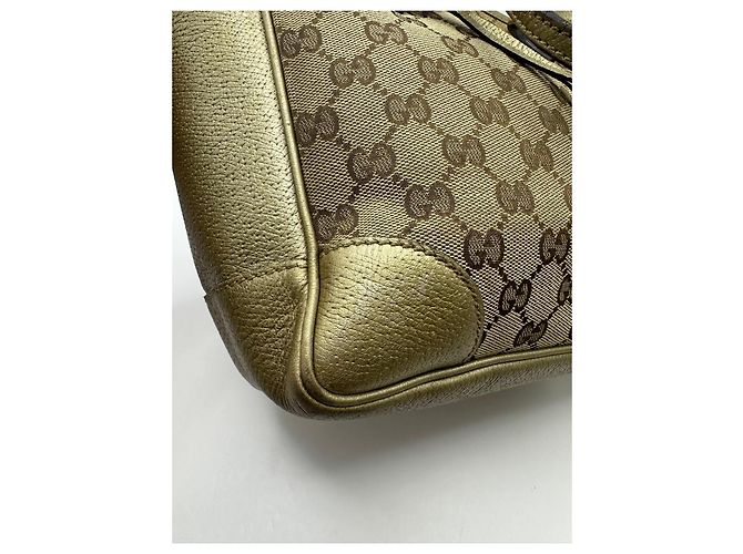 Sac cabas à fermeture éclair Gucci Bree GG Canvas Beige Doré - vue 11