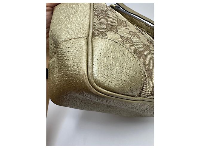Sac cabas à fermeture éclair Gucci Bree GG Canvas Beige Doré - vue 13