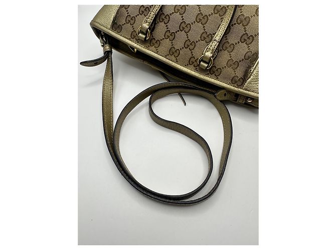 Sac cabas à fermeture éclair Gucci Bree GG Canvas Beige Doré - vue 15