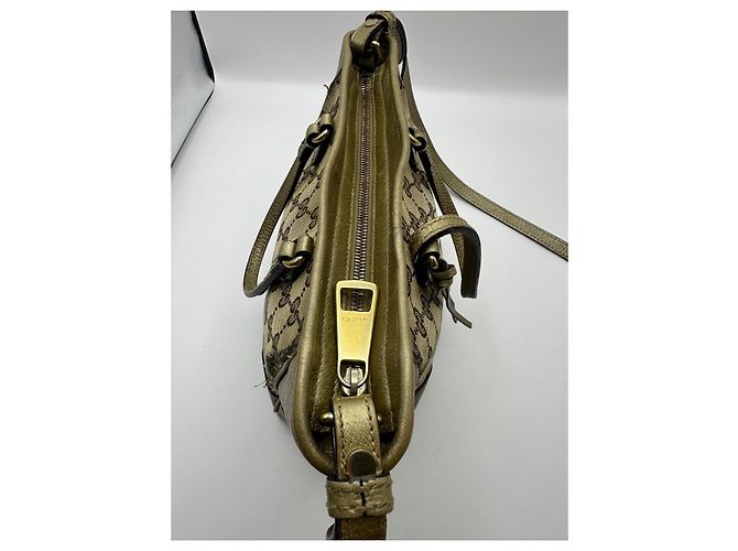 Sac cabas à fermeture éclair Gucci Bree GG Canvas Beige Doré - vue 16