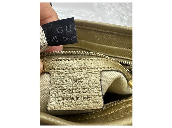 Sac cabas à fermeture éclair Gucci Bree GG Canvas Beige Doré - vue 18