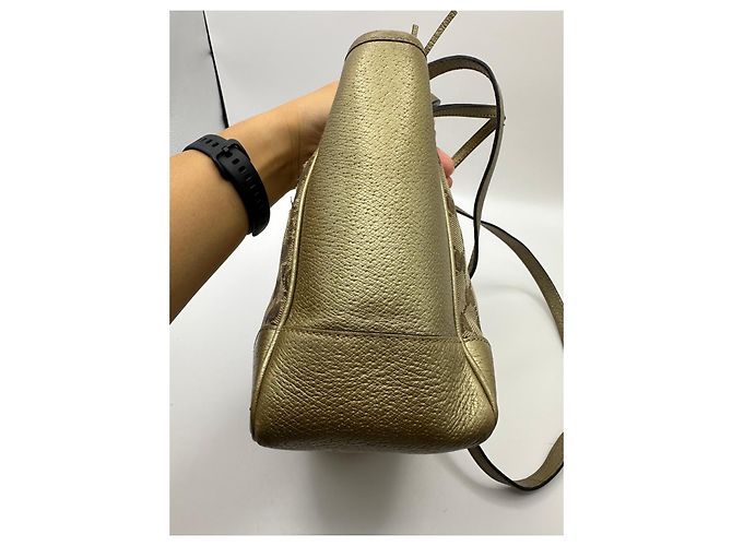 Sac cabas à fermeture éclair Gucci Bree GG Canvas Beige Doré - vue 9