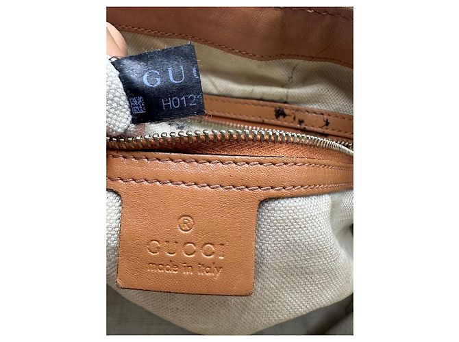Gucci Boston Bag aus Monogramm-Canvas mit Streifen Braun Rot Beige - Ansicht 18
