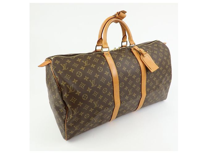 Louis Vuitton Keepall Monogram Canvas 55 Castaño - vista 4