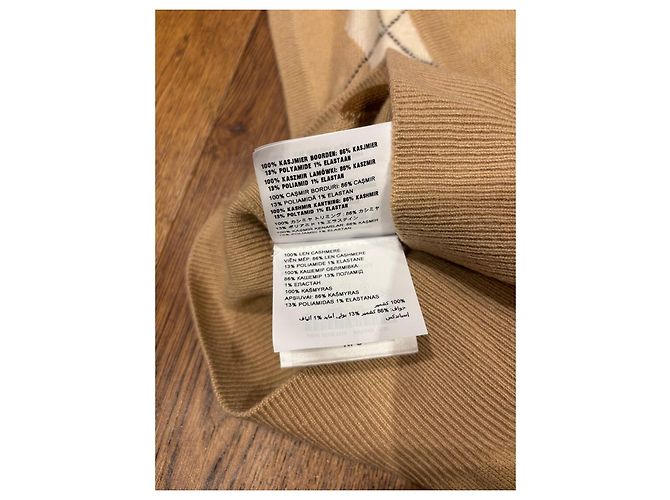 Miu Miu Argyle Strickweste aus Kaschmir Braun Weiß Beige - Ansicht 5