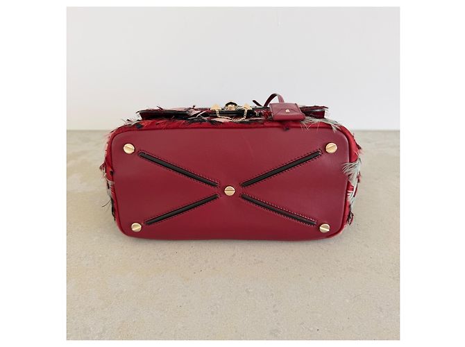 Valentino Borsa Demilune Media con Piume Nero Rosa Rosso Beige Grigio - vista 10