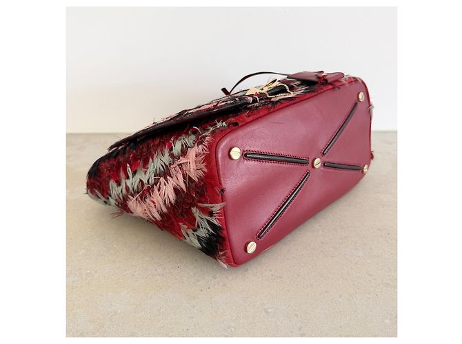 Valentino Borsa Demilune Media con Piume Nero Rosa Rosso Beige Grigio - vista 11