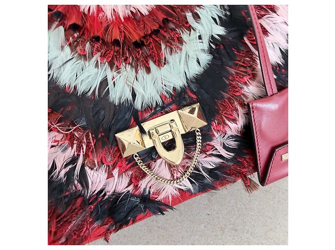 Valentino Borsa Demilune Media con Piume Nero Rosa Rosso Beige Grigio - vista 17