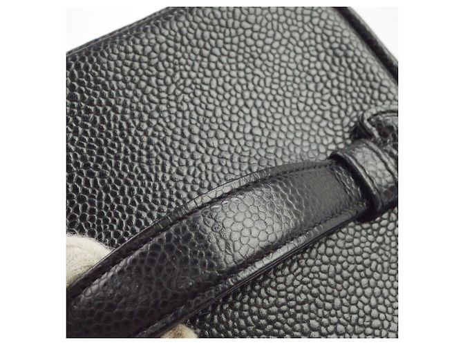 Chanel Vintage Kosmetiktasche aus Lammleder Tall Schwarz - Ansicht 6