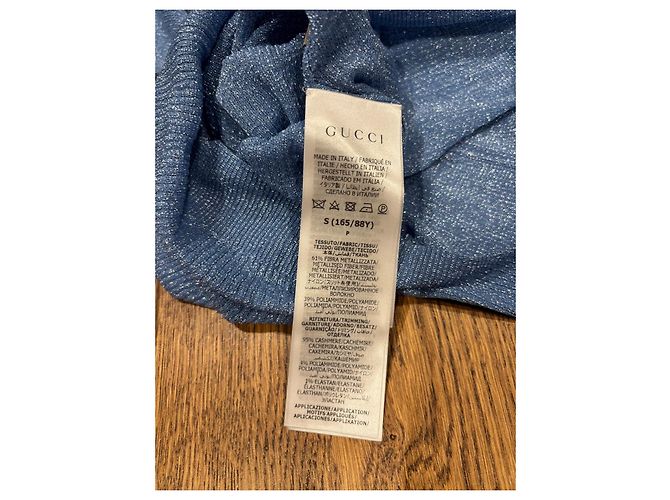 Gucci Rippstrickpullover Blau Metallic - Ansicht 3