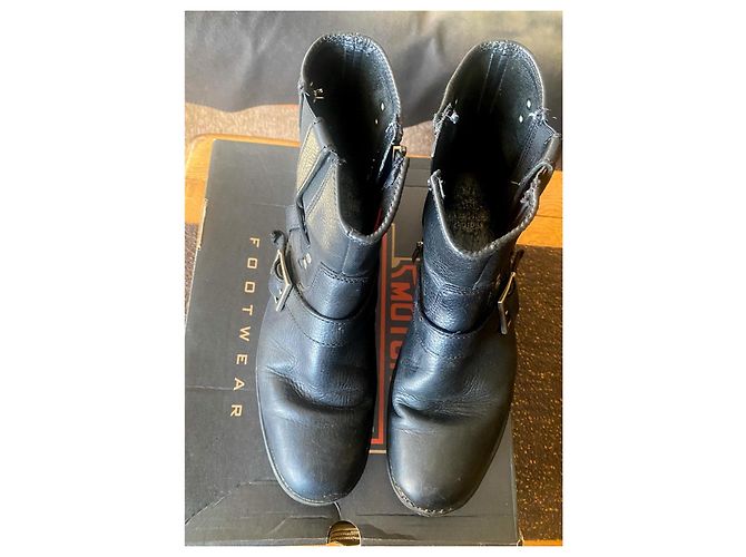Autre Marque Harley-Davidson Lederstiefel in Schwarz - Ansicht 3