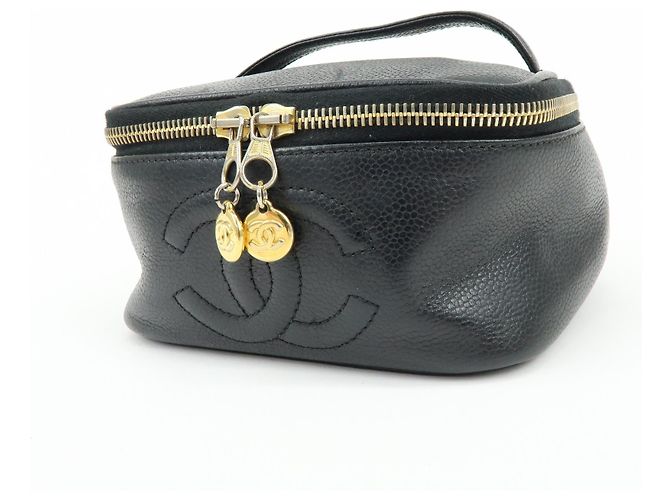 Classique Chanel Vintage Timeless Cosmetic Case Caviar Small Noir - vue 3
