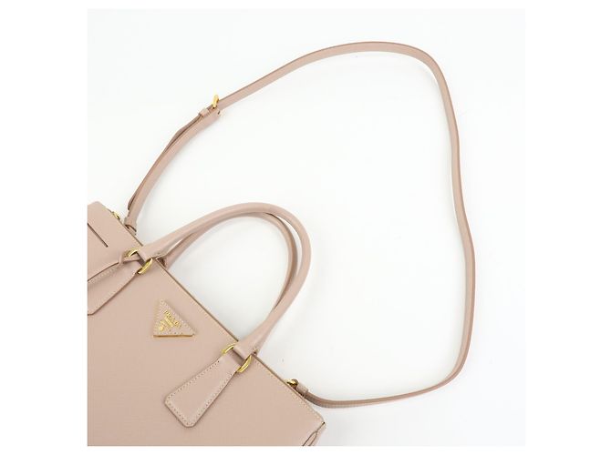 Prada Galliera de piel Saffiano con aplique Large Rosa - vista 6