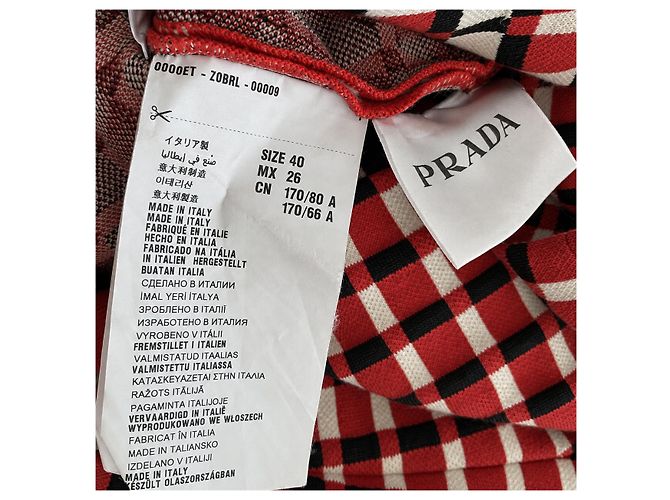 Vestido PRADA a cuadros – Colección Otoño-Invierno 2013 – Talla IT40 / S Negro Blanco Roja - vista 8