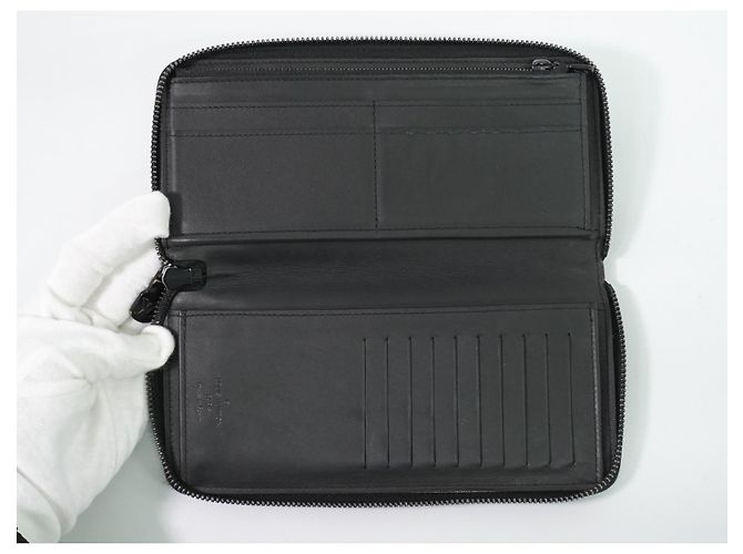 Louis Vuitton Zippy Monogram Shadow Leather Vertical Black - view 5