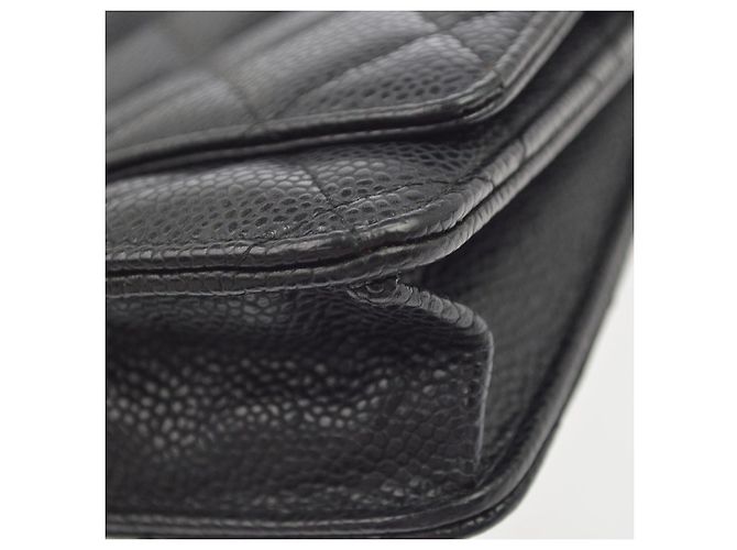 Chanel Vintage Wallet on Chain aus gestepptem Lammleder Schwarz - Ansicht 6