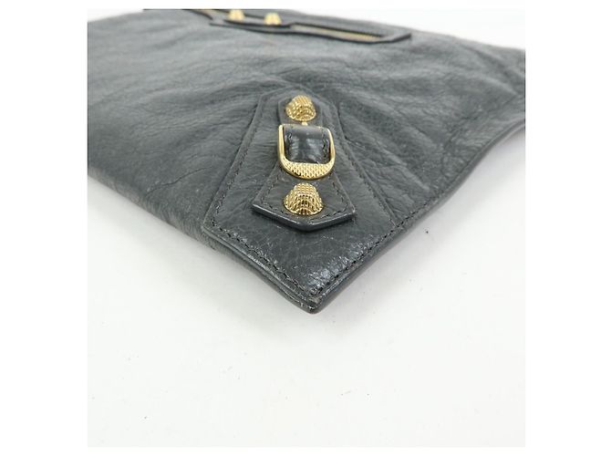 Balenciaga Clutch in Pelle Medium Zip Around Giant Studs Marrone - vista 7