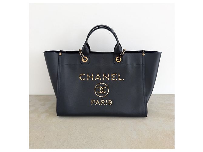 Chanel Deauville Borsa Tote in Pelle Caviar - vista 3