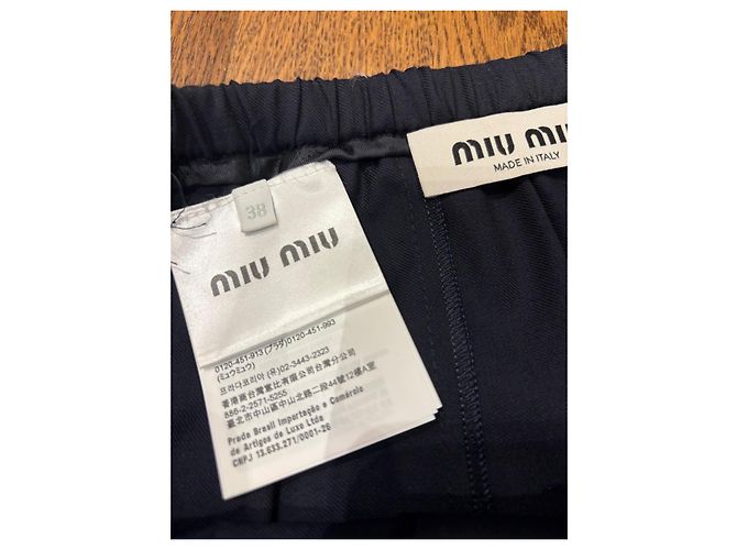 Miu Miu Mini saia plissada azul marinho Azul escuro - vista 3