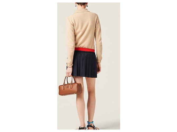 Miu Miu Mini saia plissada azul marinho Azul escuro - vista 6