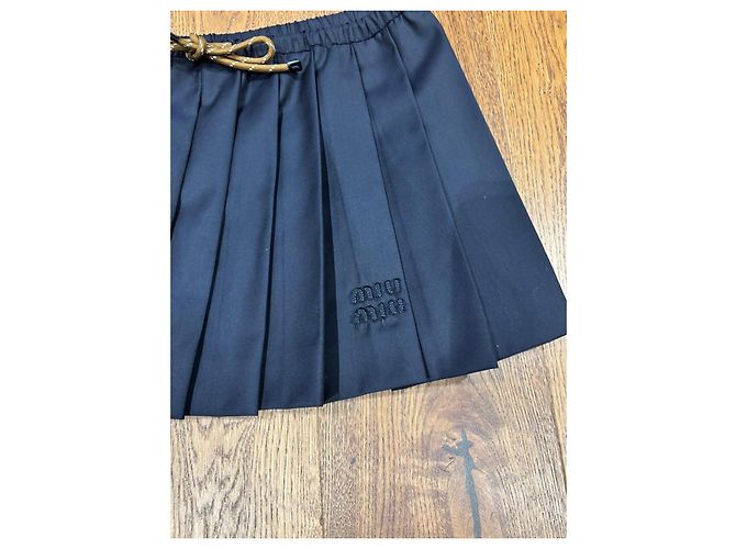 Miu Miu Mini saia plissada azul marinho Azul escuro - vista 7