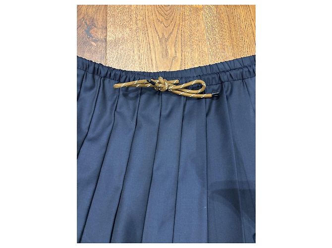 Miu Miu Mini saia plissada azul marinho Azul escuro - vista 9