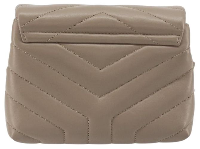 Autre Marque Saint Laurent Loulou Puffer Quilted Leather Small Beige - vista 2