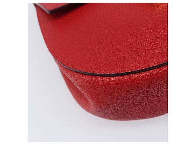 Chloé Chloe Drew Chain Schultertasche aus Leder Rot Goldfarben Auth bs37070A - Ansicht 14