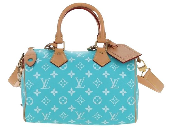 Borsa LOUIS VUITTON Speedy P9 Bandouliere 25 Turquoise Blue M11561 Auth BA15809SM Turchese Monogramma - vista 13