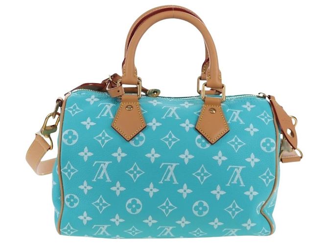 Borsa LOUIS VUITTON Speedy P9 Bandouliere 25 Turquoise Blue M11561 Auth BA15809SM Turchese Monogramma - vista 2