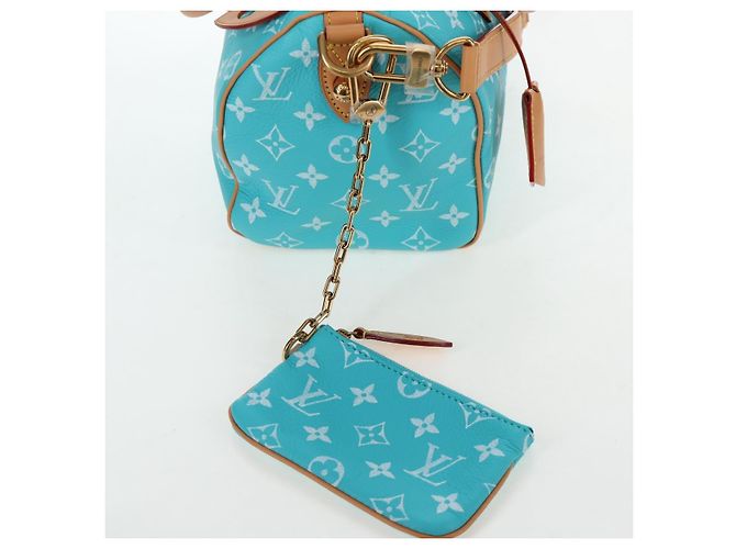 Borsa LOUIS VUITTON Speedy P9 Bandouliere 25 Turquoise Blue M11561 Auth BA15809SM Turchese Monogramma - vista 22