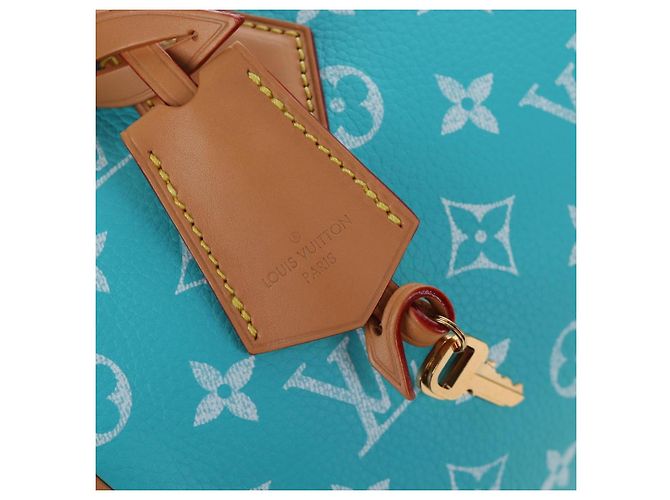 Borsa LOUIS VUITTON Speedy P9 Bandouliere 25 Turquoise Blue M11561 Auth BA15809SM Turchese Monogramma - vista 28