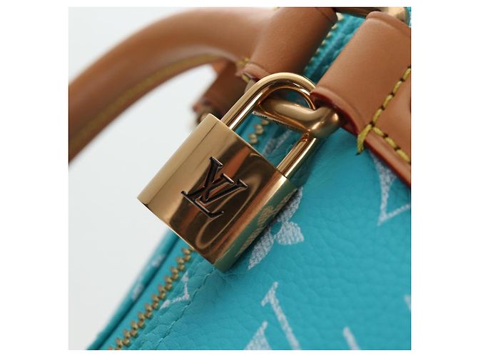 Borsa LOUIS VUITTON Speedy P9 Bandouliere 25 Turquoise Blue M11561 Auth BA15809SM Turchese Monogramma - vista 29