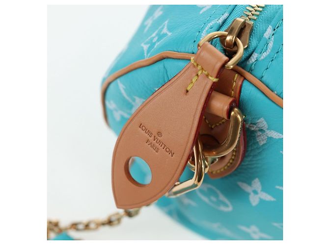 Borsa LOUIS VUITTON Speedy P9 Bandouliere 25 Turquoise Blue M11561 Auth BA15809SM Turchese Monogramma - vista 30