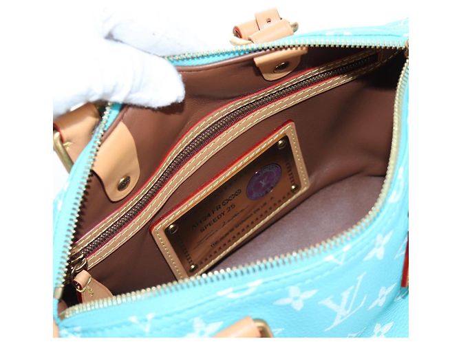 Borsa LOUIS VUITTON Speedy P9 Bandouliere 25 Turquoise Blue M11561 Auth BA15809SM Turchese Monogramma - vista 33