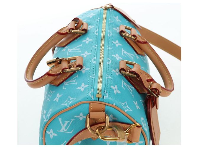 Borsa LOUIS VUITTON Speedy P9 Bandouliere 25 Turquoise Blue M11561 Auth BA15809SM Turchese Monogramma - vista 6