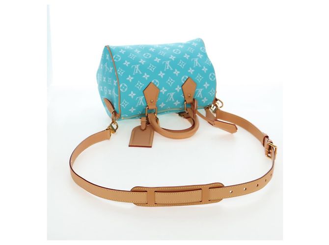 Borsa LOUIS VUITTON Speedy P9 Bandouliere 25 Turquoise Blue M11561 Auth BA15809SM Turchese Monogramma - vista 8