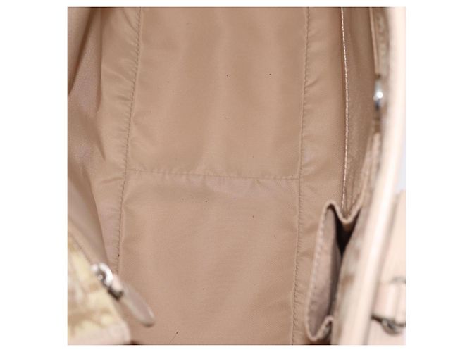 Borsa Tote a catena Christian Dior Trotter Canvas PVC Avorio Argento Auth 206261A Crudo - vista 11