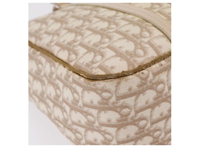 Borsa Tote a catena Christian Dior Trotter Canvas PVC Avorio Argento Auth 206261A Crudo - vista 21
