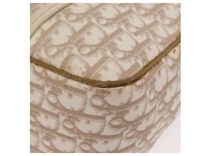 Borsa Tote a catena Christian Dior Trotter Canvas PVC Avorio Argento Auth 206261A Crudo - vista 22