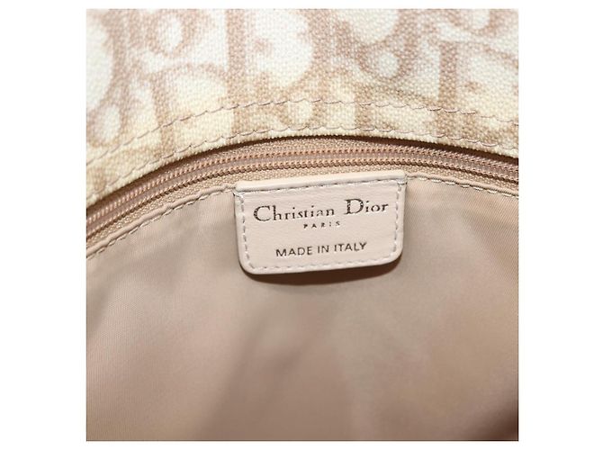 Borsa Tote a catena Christian Dior Trotter Canvas PVC Avorio Argento Auth 206261A Crudo - vista 26