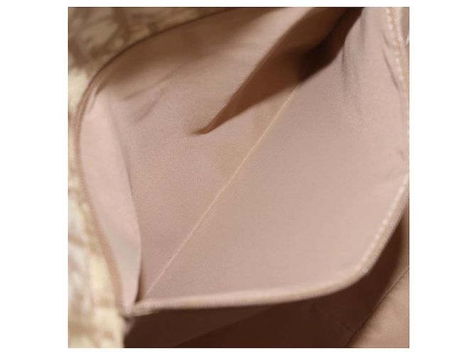 Borsa Tote a catena Christian Dior Trotter Canvas PVC Avorio Argento Auth 206261A Crudo - vista 30