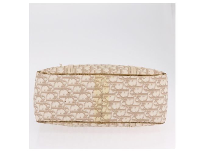 Borsa Tote a catena Christian Dior Trotter Canvas PVC Avorio Argento Auth 206261A Crudo - vista 8