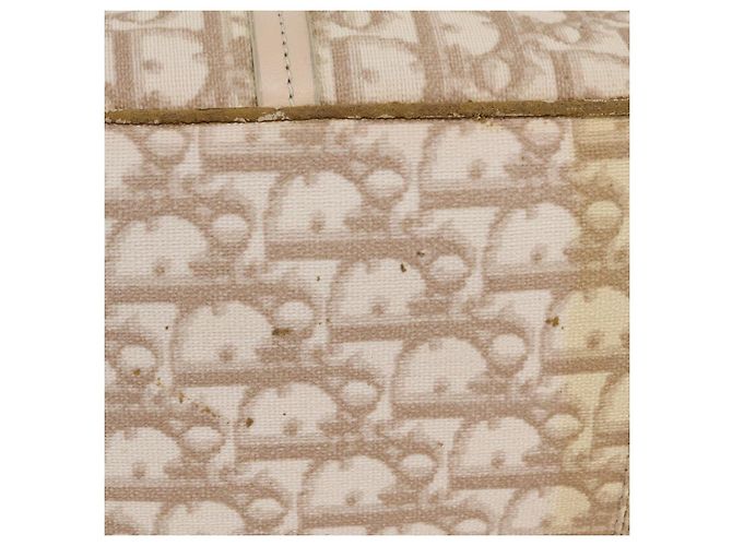 Borsa Tote a catena Christian Dior Trotter Canvas PVC Avorio Argento Auth 206261A Crudo - vista 9