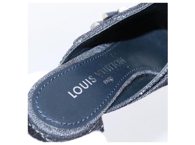 LOUIS VUITTON Sandalen Denim 36 Blue LV Auth 204934M Blau - Ansicht 12