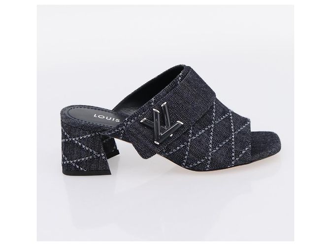 LOUIS VUITTON Sandalen Denim 36 Blue LV Auth 204934M Blau - Ansicht 16