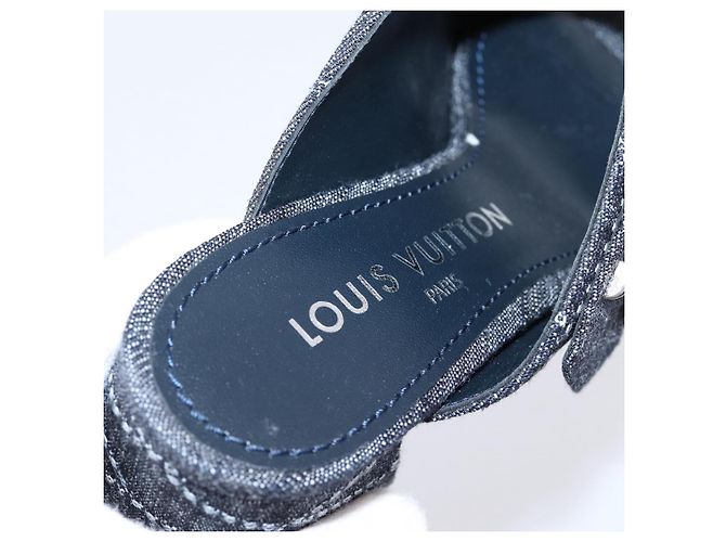 LOUIS VUITTON Sandalen Denim 36 Blue LV Auth 204934M Blau - Ansicht 24
