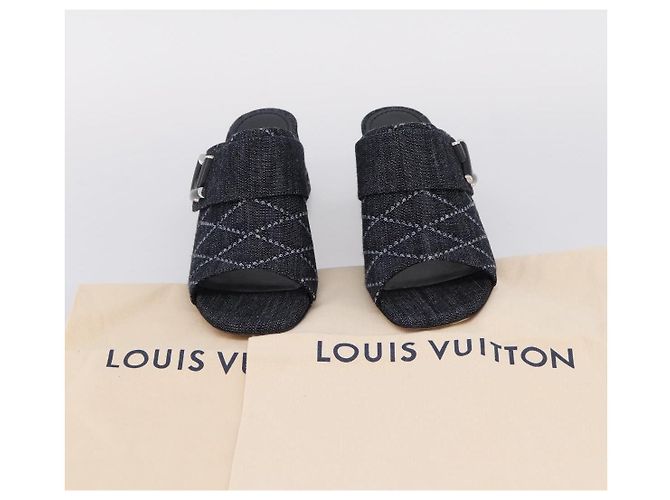 LOUIS VUITTON Sandalen Denim 36 Blue LV Auth 204934M Blau - Ansicht 26