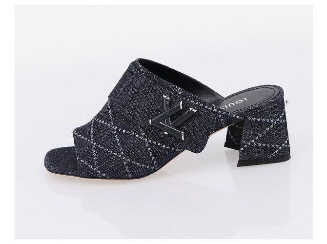 LOUIS VUITTON Sandalen Denim 36 Blue LV Auth 204934M Blau - Ansicht 5