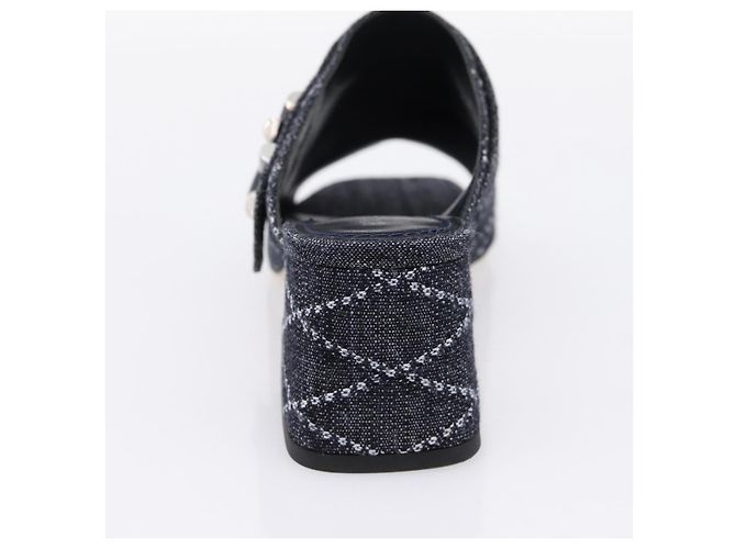 LOUIS VUITTON Sandalen Denim 36 Blue LV Auth 204934M Blau - Ansicht 7
